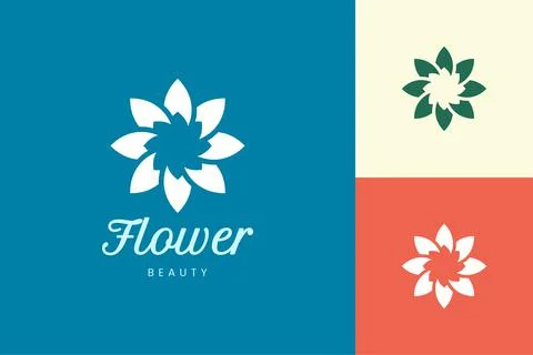 Salon or spa logo template in abstract flower shape Stock Illustration