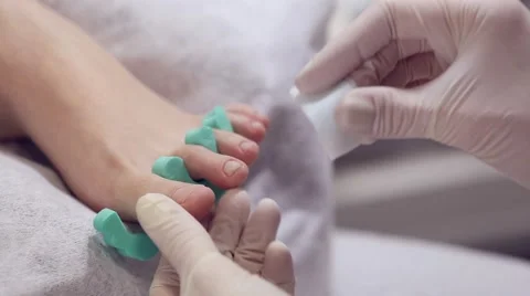 Salon pedicure process prepearing Stock Footage 61238845