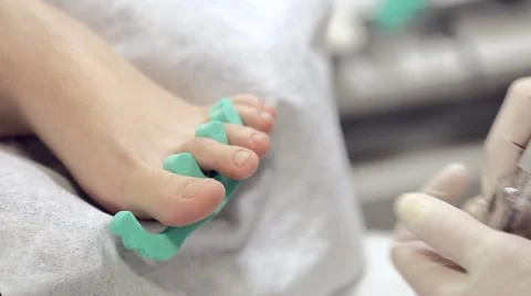 Salon pedicure process prepearing Stock Footage 61238973