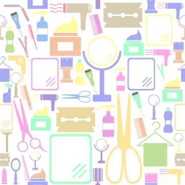 Salon seamless pattern background icon. Illustrazione stock