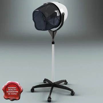 Salon Stand Hair Dryer V2 3D Model