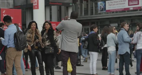 Salone del Mobile, some shots of the structures, and people . Stock Footage 49266289