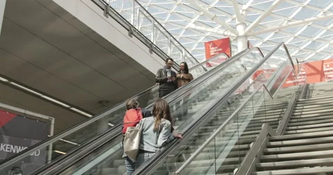 Salone del Mobile, some shots of the structures, and people . Stock Footage 49274358