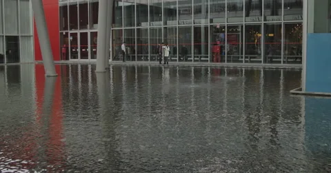 Salone del Mobile, some shots of the structures, and people . Stock Footage 49274958