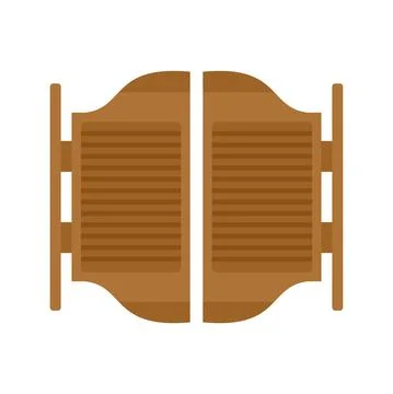 Saloon doors icon flat isolated vector Ilustración de archivo