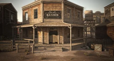 Saloon in town Stock Illustration