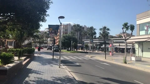 Salou, Spain, A bus that is parked on the side of a road Stock Footage 134077049