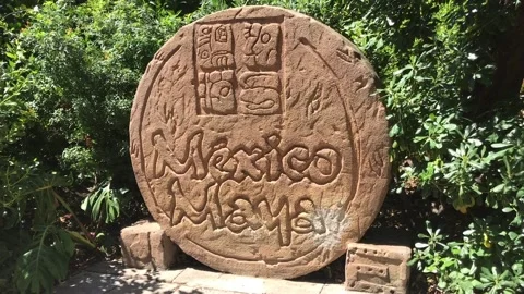 Salou, Spain, A large stone statue in a garden Video stock 134075815