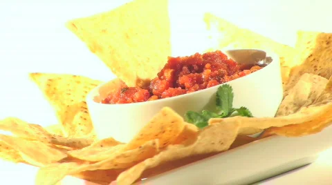 Salsa and chips seamless loop - HD  Stock Footage 370213