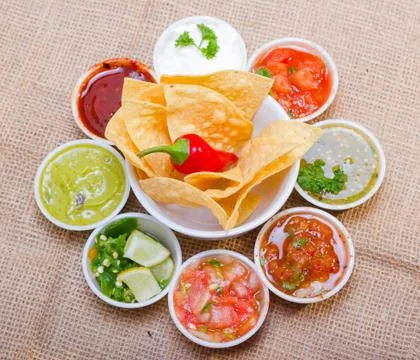 Salsa bar. Stock Photos