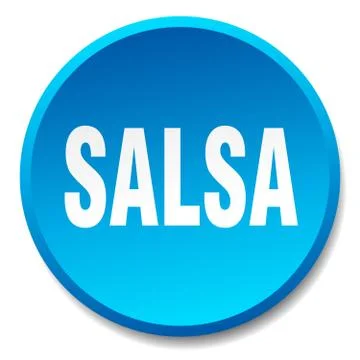 Salsa blue round flat isolated push button Stock Illustration