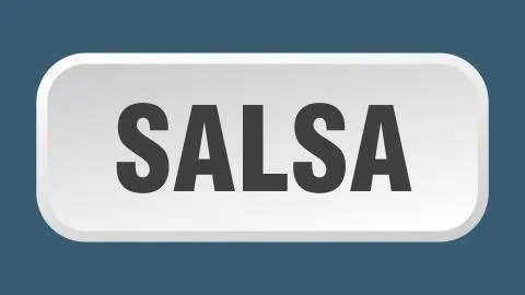 Salsa button. salsa square 3d push button Illustrazione stock