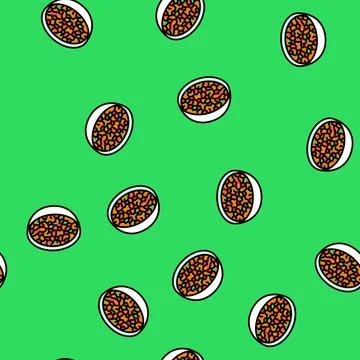 Salsa condiment vector seamless pattern Stock Illustration