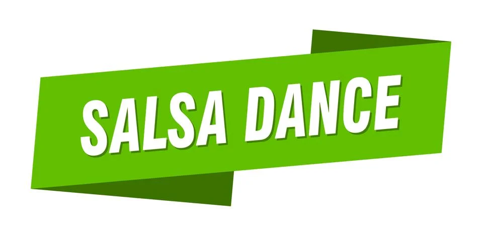 Salsa dance banner template. salsa dance ribbon label sign Stock Illustration