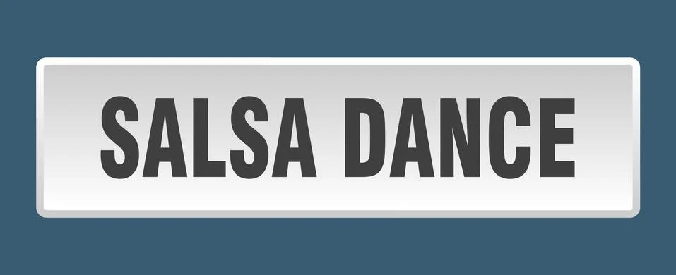 Salsa dance button. salsa dance square white push button Stockillustratie