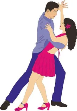 Salsa dance couple Stock Illustration