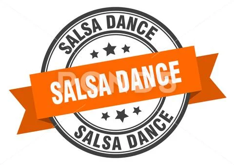 Salsa dance label. salsa dance orange band sign. salsa dance ...