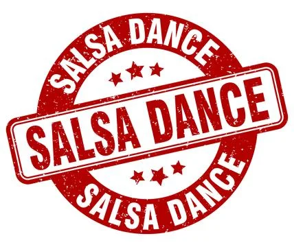 Salsa dance stamp. salsa dance label. round grunge sign Stock Illustration