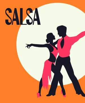 Salsa dancers card Stock Illustration