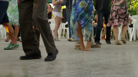 Salsa Dancers' Legs Dancing Stock Footage 35287227