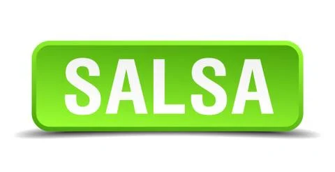 Salsa green 3d realistic square isolated button Stock Illustration
