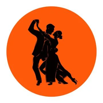 Salsa or argentine tango dancing couple man and woman in vector. International Stock Illustration