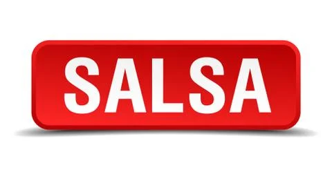 Salsa red 3d square button isolated on white Stock Illustration