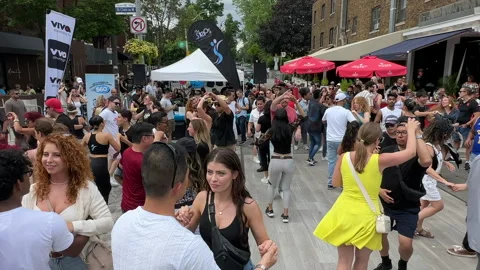 Salsa on Saint Clair Street West Annual Festival In Toronto Video stock 245710149