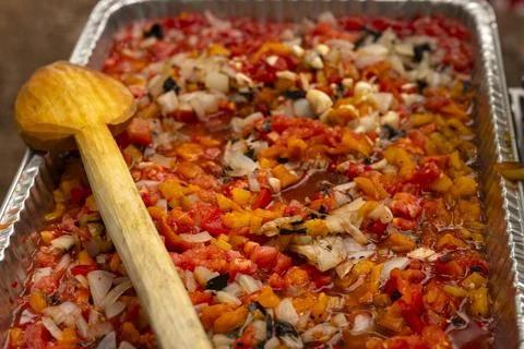 Salsa in a Tray Stock Photos