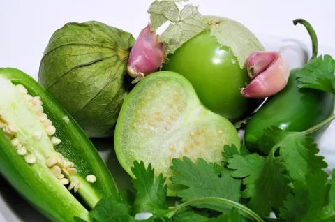 Salsa verde ingrediants Stockfoto's