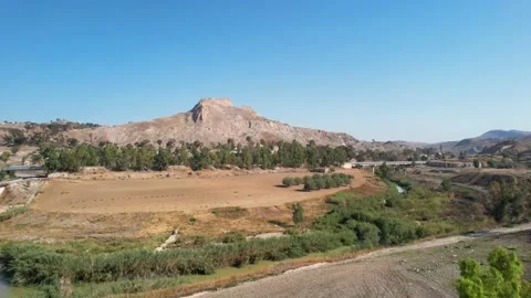 Salso River Valley Near Riesi and Sommatino, Province of Caltanissetta, Sicily Stock Footage 161553834