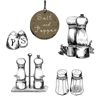 Salt and pepper Illustrazione stock
