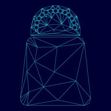 Salt and pepper low poly triangulation triangulated polygonal electric cyan b Stock Illustration
