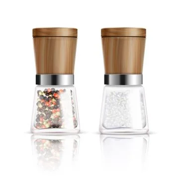 Salt And Pepper Mill Composition Stockillustratie