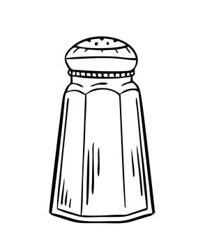 Salt and pepper shaker hand-drawn. Kitchen utensils doodle. Vector Stock Illustration