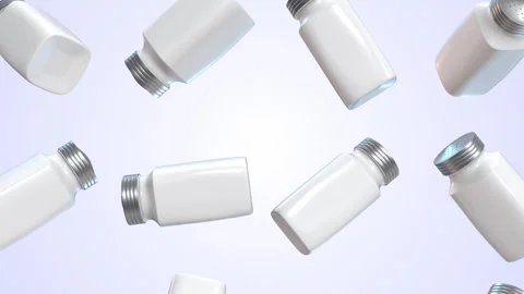 Salt and Pepper Shakers Falling on a Light Background. Glass Bottle Salt Shaker. Video stock 296537609