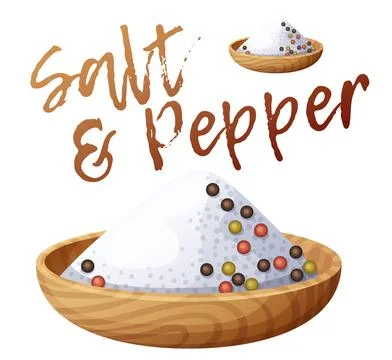 Salt and Pepper vector illustration. Cartoon icon isolated on white backgroun Stock Illustration