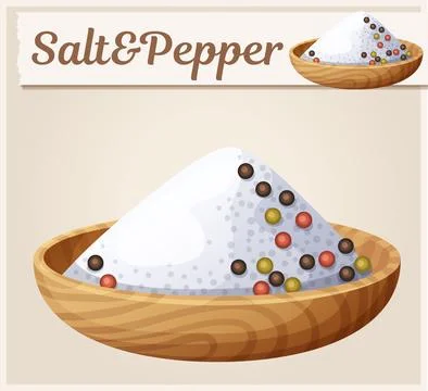 Salt and Pepper vector illustration. Cartoon food seasoning icon Stock Illustration