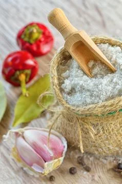 Salt and spices Stock Photos