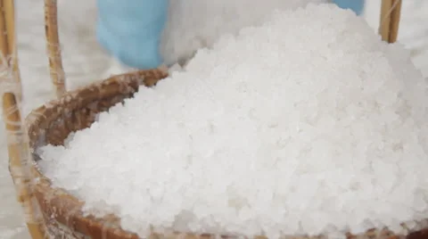 Salt Basket Being Filled Stock Footage 42396638