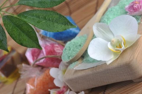 Salt for  bath Stock Photos