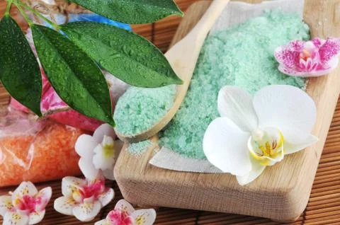 Salt for  bath Stock Photos