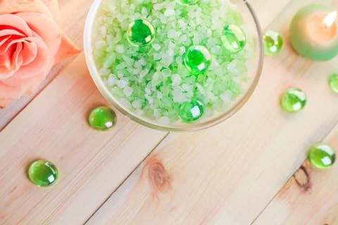 Salt bath wellness session Stock Photos