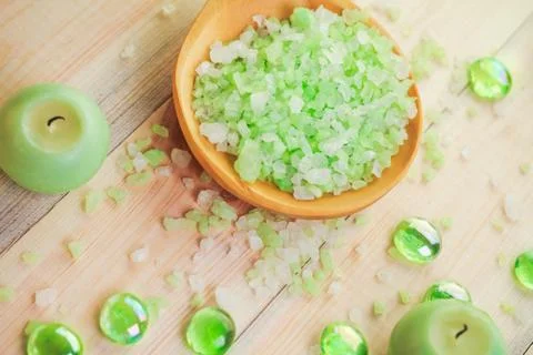 Salt bath wellness session Stock Photos