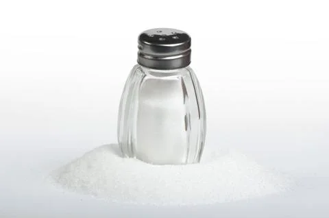 Salt on black background Stock Photos