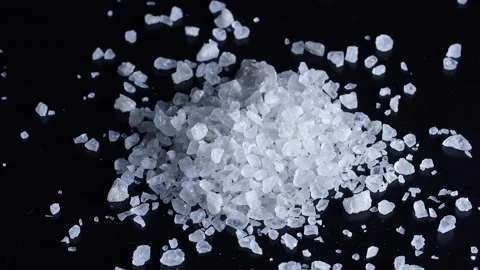 Salt at black table Video stock 195726115