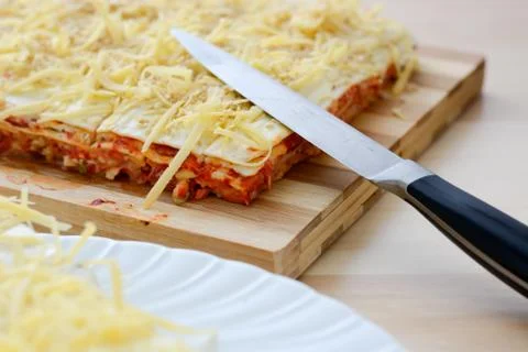 Salt cake with cheese and red paprika Stock Photos