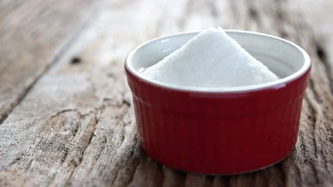 Salt comes into view in natural light Stock Footage 75957405
