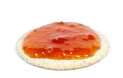 Salt cookie with jam on top Stock Photos