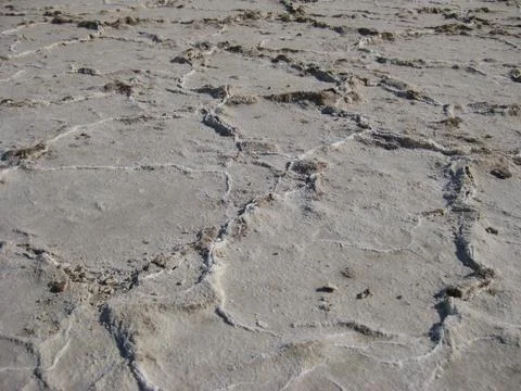 Salt Crust Pattern on Ground at Badwater Basin, Death Valley 스톡 사진